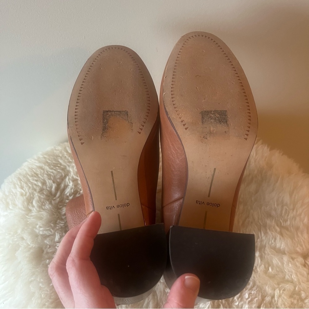 Dolce Vita Cyan Cognac Leather Ankle Booties - Picture 12 of 16